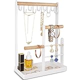 ProCase Schmuckständer Schmuckhalter Schmuckbaum Ketten Halterung Schmuck Ständer Schmuckstander Kettenaufhängung Jewelry Stand Kettenhalter Kettenständer –Weiß