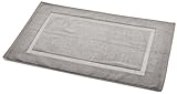 Amazon Basics Badvorleger mit rechteckiger Bordüre, Grau, 100% Baumwolle (1.200 g/m²), 50.8 x 78.7 cm