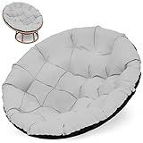 Amazinggirl Papasansessel Kissen 100 cm - Outdoor Sitzkissen für Hängesessel Rattanstühle Gartenstuhlauflagen Hellgrau