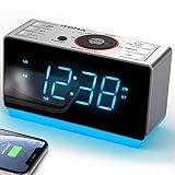 Radiowecker mit Bluetooth Lautsprecher, Digital-FM-Radio mit Schlummer Funktion, Dimmer Steuerung, Handy-USB-Ladefunktion, Nachtlicht, Wecker Backup mit Batterie bei Stromausfall iTOMA CKS708