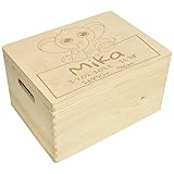 CHICCIE Holzbox zur Geburt Personalisierte Gravur Elefant 40x30x23cm Natur Truhe