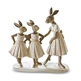 Loberon® Hasen Danseuses, Ostern, Osterdeko, Polyresin, H/B/T ca. 23/23/9 cm, Creme/braun
