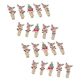 ABOOFAN 20 Stück Weihnachts-Clip-Mini-Wäscheklammern Kleiner Ständer Weihnachtsdekoration Weihnachts-Mini-Wäscheklammern Weihnachts-Memo-Halter Weihnachts-Foto-Clips