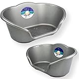 mypetsdirect.co.uk Hundebett aus Kunststoff, wasserdicht, robust, robust, für Katzen und Hunde, Größe M, 65 x 41 x 29 cm, silberfarben
