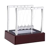 Bunte LED-Newton-Wiege, Balance-Bälle, Spielzeug, Glaspendelkugeln für Physik, Wissenschaft, Ornamente, Pädagogisches Wissenschaftsspielzeug für Zuhause, Büro, Schreibtisch