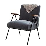 SFXYOYBT Sessel Wohnzimmer Bequem, Akzent Gepolstert Gepolstertes Einzelsofa Stuhl, Gepolstertes Gewebe Eleganten Akzent Stuhl, Retro Comfy Gepolsterte Lounge Stuhl(Color:Hellgrau)