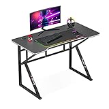 huzaro Hero 1.6 Schreibtisch Gaming Tisch Computertisch Büromöbel Kopfhörerhaken Getränkehalter Tischplatte Maßangaben 120cm x 60cm stabile Stahlkonstruktion, Schwarz