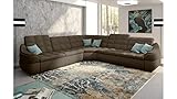 Stylefy Ecksofa Alisa, L-Form Couch - Eckcouch (HxBxL): 100x297x297 cm - Polsterecke Kunstleder MADRYT Braun