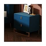 AINSTE Nachttisch Nachttisch-Schlafzimmer Nachts-Schließfach Lagerung Eckschrank Wohnzimmer Fernseher Seitenkabinett Double Drawer Square Nachttisch Nachtschrank (Color : Blauw)