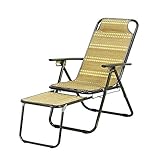 RALIRA Klappbarer Liegestuhl, Klappstuhl – Erwachsener, Bambus-Liegestuhl, Klappstuhl, Mittagspausenstuhl, Bürocouch, Strandstuhl, Lounge-Sessel, verstellbare Liegestühle, Strand-Sonnenliegen