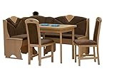 HUIJK Eckbank Eckbankgruppe Kücheneckbank Komplett Set 124x164 + Tisch + Stühle