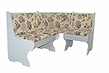 HUIJK Eckbank Truhen-Eckbank Weiß/Creme/Lila, 150 X 115 cm