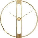 Kare 60974 Design Wanduhr Clip Gold, große Uhr in Gold, Designuhr, große XXL Dekouhr, moderne Wanduhren, 107 x 107 x 15 cm