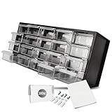 CLASSCOPE® Sortimentskasten groß - 38 x 15 x 19 cm - Inkl. Trennwände, Wandmontage-Set & Aufkleber