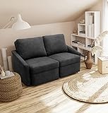 DOMO. collection Relax Couch | Dauerschläfer Boxspring Sofa mit Schlaffunktion | 2-Sitzer Schlafsofa Gästebett | 168 x 96 x 86 cm | dunkelgrau