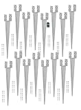 KOTARBAU® 16er Set Pfostenträger 0 – 120 mm Verstellbar Feuerverzinkt Einschlaghülse Pfostenträger Bodenhülse Einschlagbodenhülse Pfosten Anker Stahl Silber
