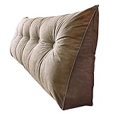 BAGASI Dreieckiges Kopfteil Kissen Lesekissen Dreieck Kissen Dreieck Kopfkissen Kopfteil Bolster Stützkissen für Schlafzimmer Sofa Tatami,Kaffee,200 * 50 * 20cm