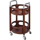 Barwagen Vintage Klassisches High-End Hohle Form Weinwagen, Cafe Doppelschicht Große Kapazität Rollwagen, 360° Bewegung