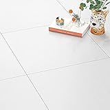 FunStick 30 Stück PVC Bodenbelag Selbstklebend Weiß 30X30CM Wasserfest Badezimmer Fliesenaufkleber Bad Boden Weiße Klebefliesen Küche Klebe Vinylboden Selbstklebend Weiss Selbstklebende Vinyl Fliesen