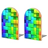 Hölzerne Bücherstützen Quadrate Textur Stabiler Bücherständer Holzbuchständer Für Schwere Bücher