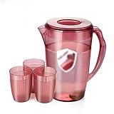 Wasserkrug Kaltwasserkanne Set Kunststoff Wasserschef Haushalt Kalt Wasser Tasse Hitzebeständige Hochtemperaturkessel Große Kapazität Kaltschale Wasserkaraffe (Color : 1800L-Red)