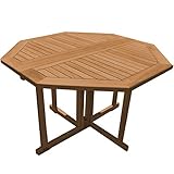 Klapptisch Savona Achteck Teak Massivholz Tischgröße Höhe 75 cm 80 x 80