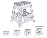 ARREGUI TB-039-GB Kleiner Klapphocker | Falthocker für Kinder und Erwachsene | Tragbarer und Faltbarer Klapphocker | 150 Kg Belastbarkeit | Hocker für Küche, Bad, Camping, Garten | 39 cm hoch | Weiß