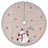 Pilipane Christbaumdecke,Weihnachtsbaum Decke, Weihnachtsbaum Rock, Weihnachtsbaum Schneemann Matte Rock weiß und grün kariert zum Bodenschutz 110cm/43.3in
