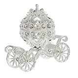 NUOBESTY Schmuckschatulle Elegant 1Pc Kürbiswagenkasten Schmuckhalter Strasskristall Carriage Tabletop Orumament Schmuck Schmuckschachtel für Hochzeitsfeier Crystal Box