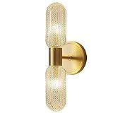 speesy Wandleuchte, Glas-Wandleuchten, Kupfer-Wandleuchte, 2-flammige Wandleuchte für den Innenbereich, Messing-Wandleuchten, G9-Fassung, Kopfteillampen für Schlafzimmer, Nachttisch