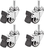 Lenkrollen, Lenkrollen, Hochleistungsrollen, 1-Zoll-Gummilenkrollen, metrische Größe M6 M8 Gewindeschaft, 360 Grad drehbare Lenkrolle mit Bremsen, Bürostuhlrolle, leise I (Color : Brake, Size : M8)