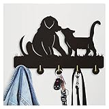 Garderobenständer zur Wandmontage, Hundeform, vertikal über der Tür, Organizer für Mäntel, Kappen, Halter mit 5 Haken, stark klebender Aufkleber, Massivholzhaken, Wandgarderobe (Farbe: G)