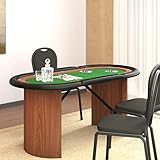 TALCUS Pokertisch Pokertisch 160x80x75 cm grün 10 Spieler