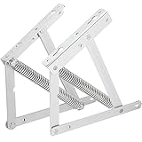 1 Paar Bettkastenbeschläge verzinkt Springaufbeschlag Bettkastenscharnier 63° Öffnungswinkel mit Feder für aufklappbare Liegen und Betten mit Bettkästen von SOTECH