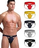 KAREN SPACE Intimate Jockstraps für Herren – Herren Sexy Unterwäsche Tight Thongs Jock Strap, E1-schwarz/rot/gelb/grau/marineblau (5er-Pack), Medium
