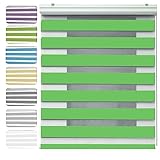 Vertikaljalousie 45 x 250 cm Einfache Montage, Schutz der Privatsphäre Jalousien Rollo Plissee Inkl. Aller Montage-Teile für Tür und Fenster, Grün