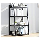 Bücherregale Leiterregal Bücherregal Metallrahmen und Holzpartitionsanlage Blumenständer Lagerregal Industrial Organizer Modernes Bücherregal for Wohnzimmer Küche Büro, schwarz Bücherregale Standregal