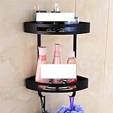 Badezimmer-Duschregal-Organizer zur Wandmontage, Badezimmer-Duschregale, Badezimmerregale, Edelstahl, 2 Ebenen, Eckregal, Duschregal, Aufbewahrung, Shampoo-Korb, Wand, Küche, Eck-Klebehalter (Color :