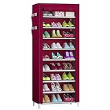 Topook Schuhmacher, 10-stöckiger Kleiderschrank Schuhregal, Platzsparende Schuhablage Und Organisation Für Eingänge, Flure Und Schränke, Um 18-27-Paar Schuhe Unterzubringen