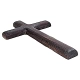 Schwarzes Holzkreuz,Handgehaltenes Holzkreuz als Glücksbringer | Kleine Holzkreuze für Untersuchungsraum, Kirche, Heimdekoration, Meditation, Beten Gujugm
