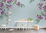 Fototapete 3D Effekt Tapete Einfache Blumen Schmetterlinge 3D Tapeten Wandbilder Wohnzimmer Schlafzimmer Kinderzimmer Dekoration Wanddeko