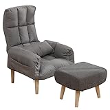 Ruhesessel mit Fußstütze, Moderner Sessel mit Verstellbarer Rückenlehne, Ergonomischer Manueller Liegesessel, Floor Gaming Chair für Erwachsene (Color : Gray, Size : 45x50x85cm/36x33cm)