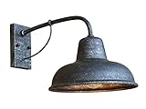 Retro Industrie Wandleuchten Aussen Innen Wandlampe Vintage E27 Wandlichter Metall Schatten Außenlampe für Außen Garten Loft Balkon Flurbereich Antik Matt-Silber,40 * 23 * 26CM IP44