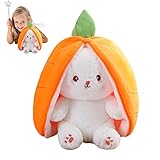 woyufen Erdbeerhase Plüsch | Strawberry Easter Pouch Animal Plüsch Stoffhase - Kaninchen-Wendekissen in Häschenform, weiches Deko-Spielzeug für Jungen und Mädchen, Geschenk-Plüschtier