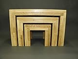 3er Sitzhocker Holzbank Tisch Set Dreisatztisch Eiche natur geölt