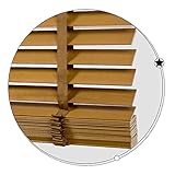 Holzjalousien, horizontale Jalousien, Verdunkelungsrollos für Fenster/Türen, 40–150 cm/16–59 Zoll breit, natürliche Jalousien aus massivem Holz, braun, BxH-90 x 175 cm/35,5 * 69 Zo