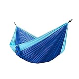 Hamac Pour 2 personnes, hamac à balançoire en Toile de Parachute, Pour hamac de Camping à la Maison, 118,11 x 70,86, capacité de Charge : 440,92 lb (Couleur : bleu)