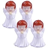 STOBOK Home Decor Home Decor 4 Stück Engel Junge Statue Engel Figuren Miniatur Kleine betende Engel Skulptur Kuchen Dekoration Topper für Hochzeit Geburtstag Party Ornament Büro Dekor Büro Dekor