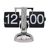 LICHENGTAI Flip Uhr, Retro Flip Over Clock, Wecker Standuhr Schreibtisch Regal Design Uhr, Auto Flip Retro Tisch Uhren Metall, Europäischen Stil Dekoration Tischuhr