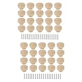VEMART 40 Runde Schubladen KnöPfe Aus Unbehandeltem, 35 mm Durchmesser, MöBel Aus, Schrank, Kommode